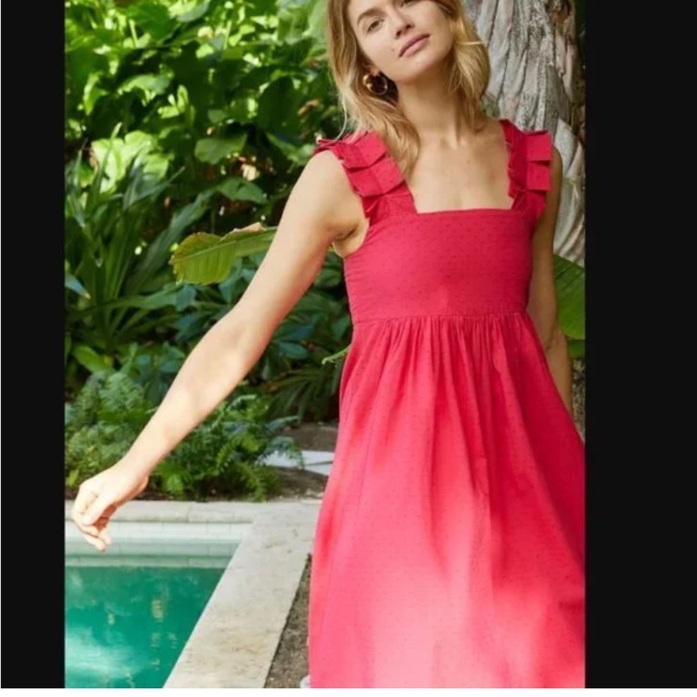 LAKE Lolly Swiss dot dress‎ in heatwave XS Red Sleeveless sundress